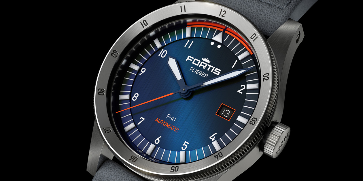 フリーガーF-41 ミッドナイトブルー | スイス製腕時計 FORTIS ...